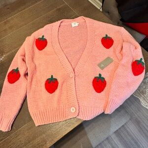 Pink Strawberry Cardigan